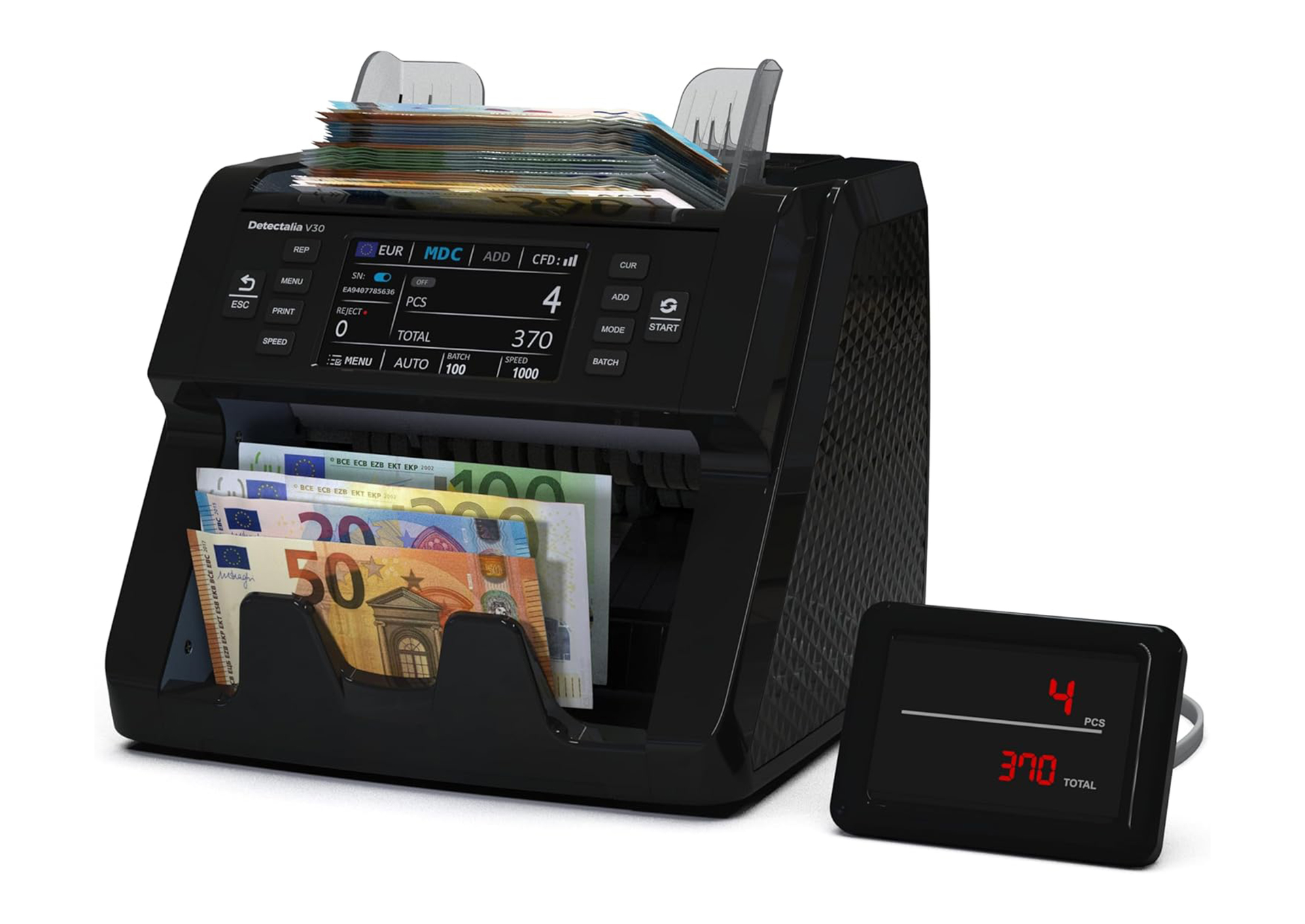 Contabanconote e valurizzatrice V30 Detectalia Italia - Alta carica